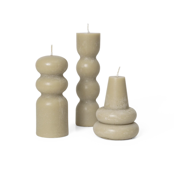 ferm LIVING | Torno Candles - Set of 3 - Sand