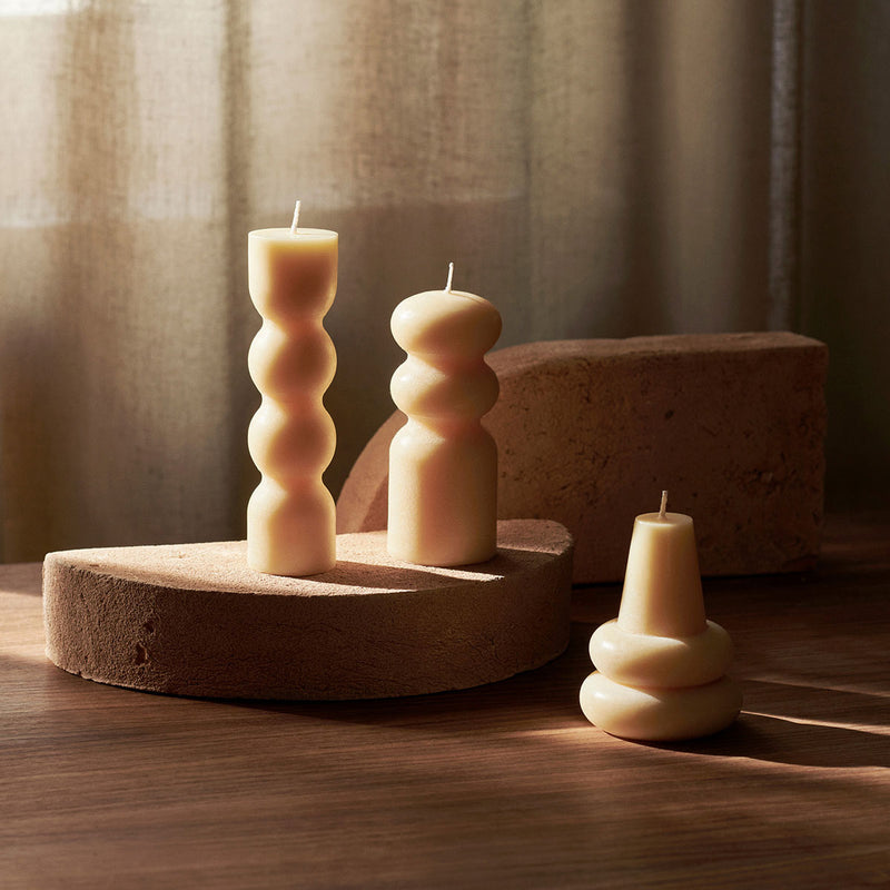 ferm LIVING | Torno Candles - Set of 3 - Pale Yellow